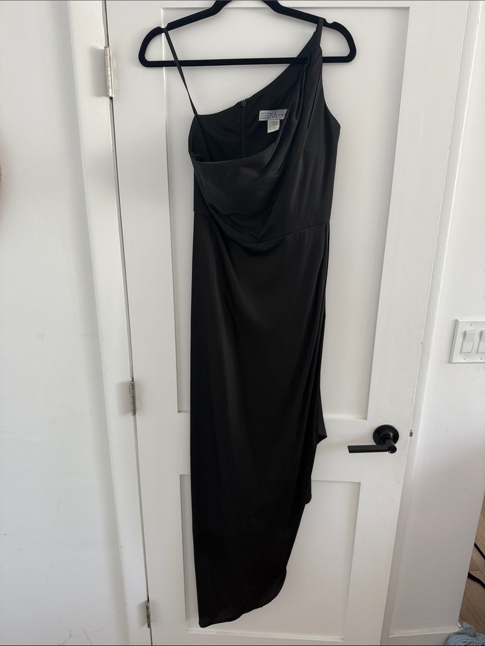 Mac Duggal Black One-Shoulder Draped Gown with Cowl